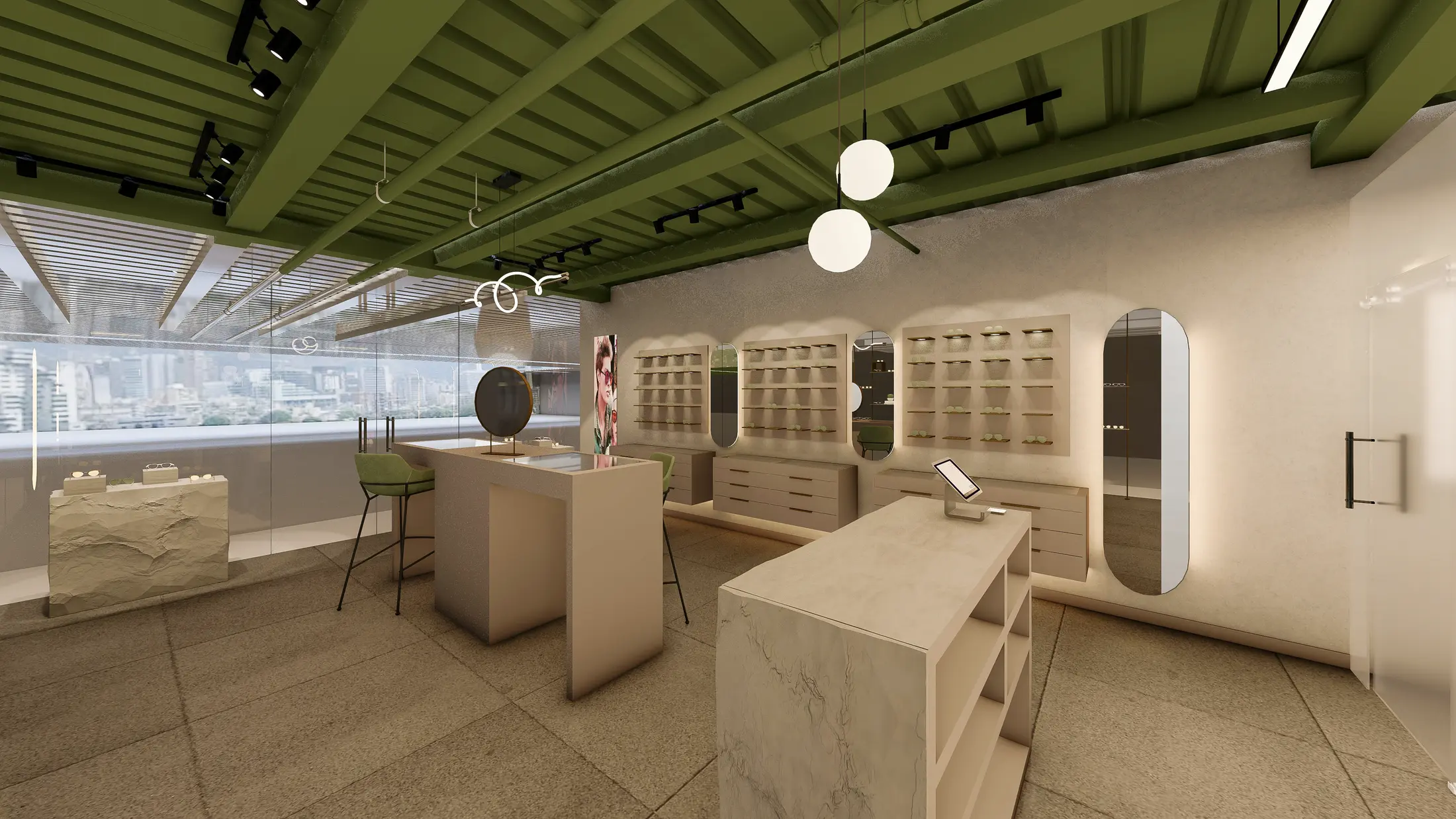 Visualización 3D del área de atención de la Óptica
