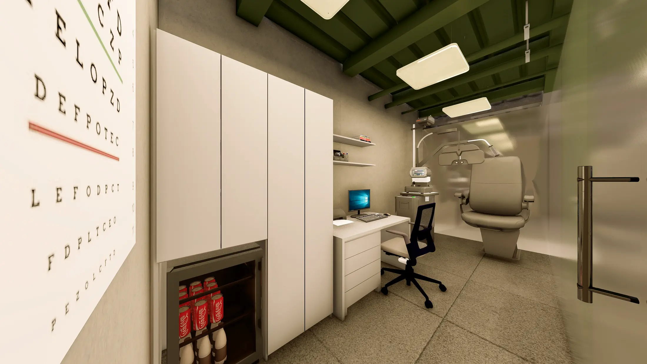 Visualización 3D del consultorio de la Óptica