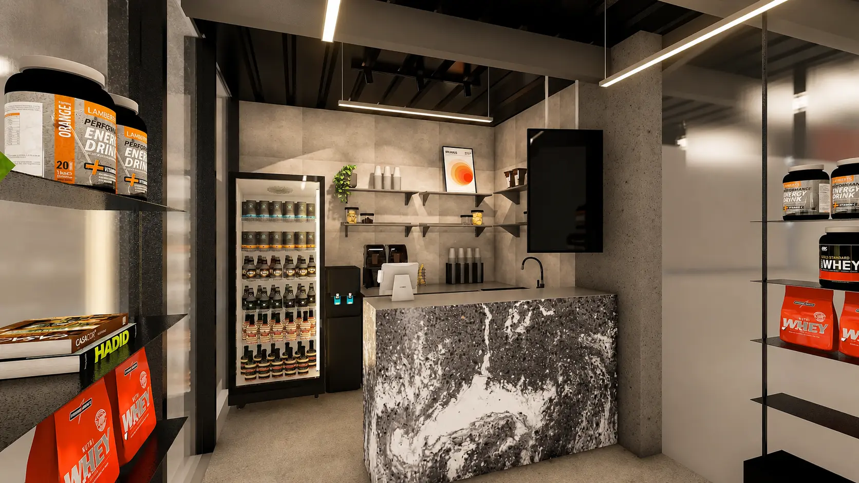 Visualización 3D de la barra de atención de PROTEIN BAR